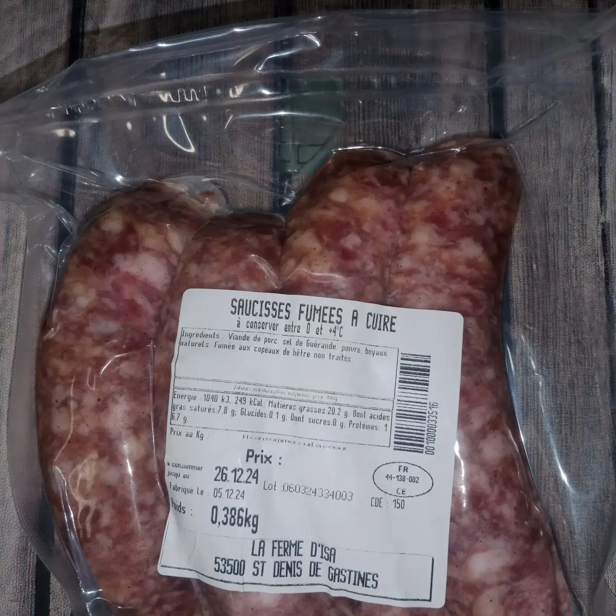 Saucisses fumées